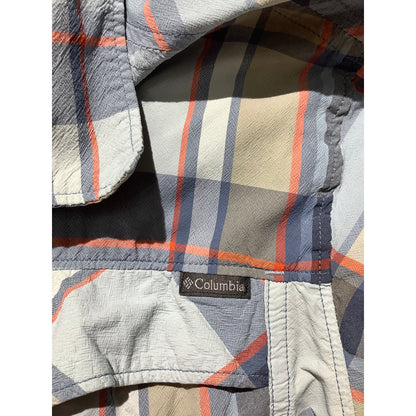 Columbia PFG Men's S Blue Plaid Performance Fishing Button Down Outdoor
