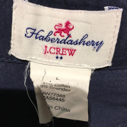 J. Crew Navy Haberdashery Shirt Women's LG - Preppy, Classic, Officecore