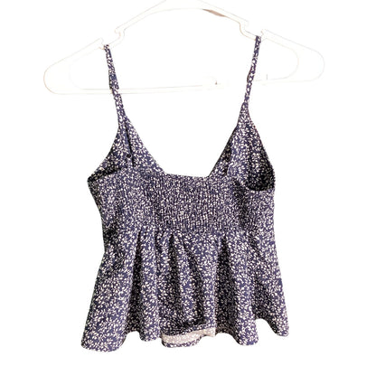 Shein White Floral Halter Tank Top Women’s Size XS — Y2K, Summer, Casual