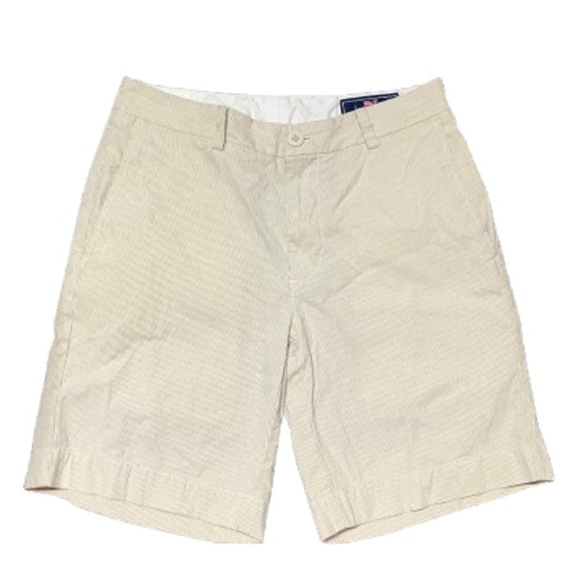 Vineyard Vines Striped White and Tan Breaker Shorts 30 - Preppy, Comfy, Classic