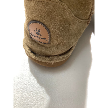 Bearpaw Suede Shearling Boots Tan Women’s 9 — Cozy, Casual, Winter