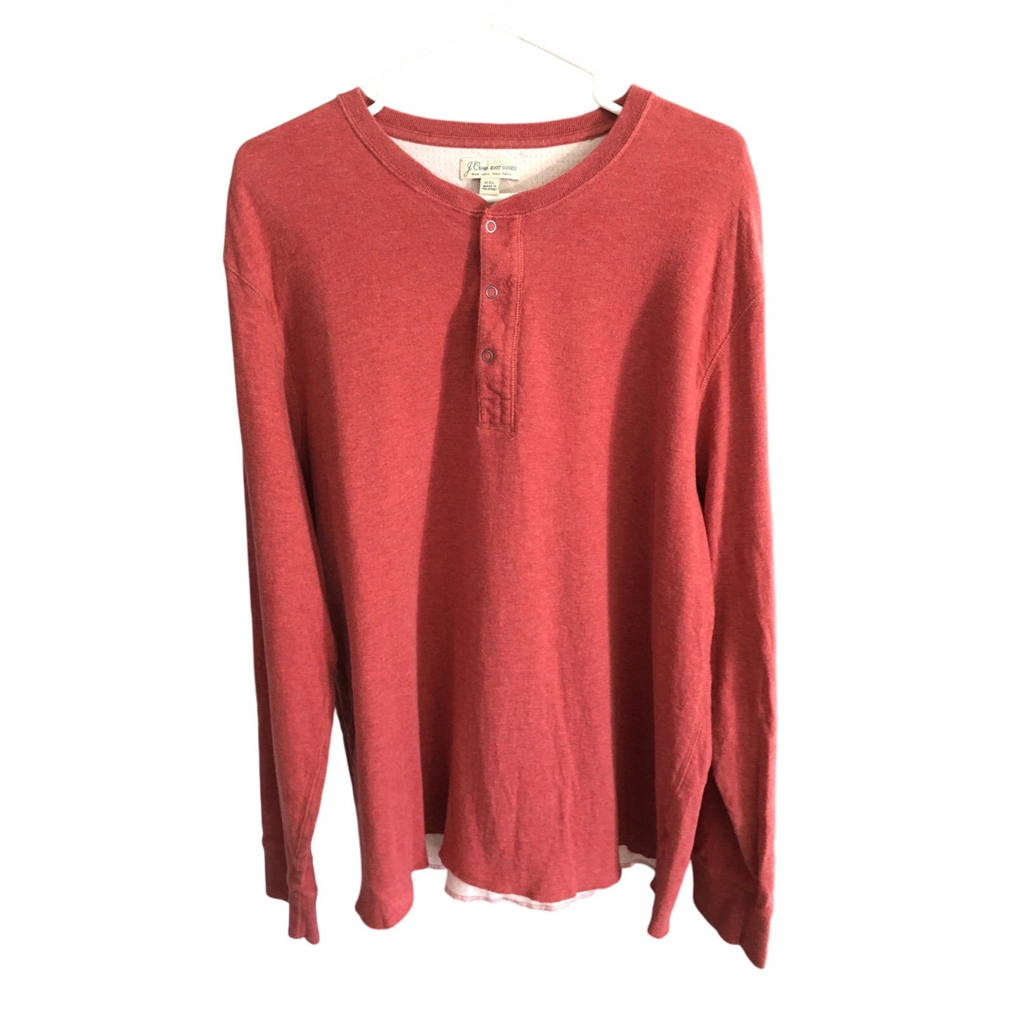 J.Crew Light Red Knit Henley Shirt Size XXL - Casual, Cozy, Minimalist