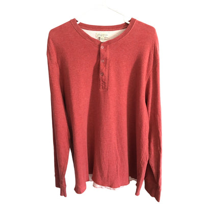 J.Crew Light Red Knit Henley Shirt Size XXL - Casual, Cozy, Minimalist