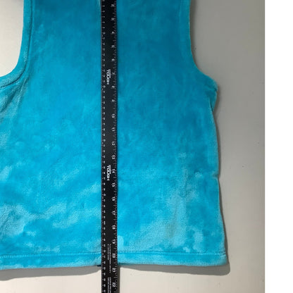 Lands’ End Fleece Vest, Teal, Kids LG 10–12 — Cozy, Full Zip, Comfy