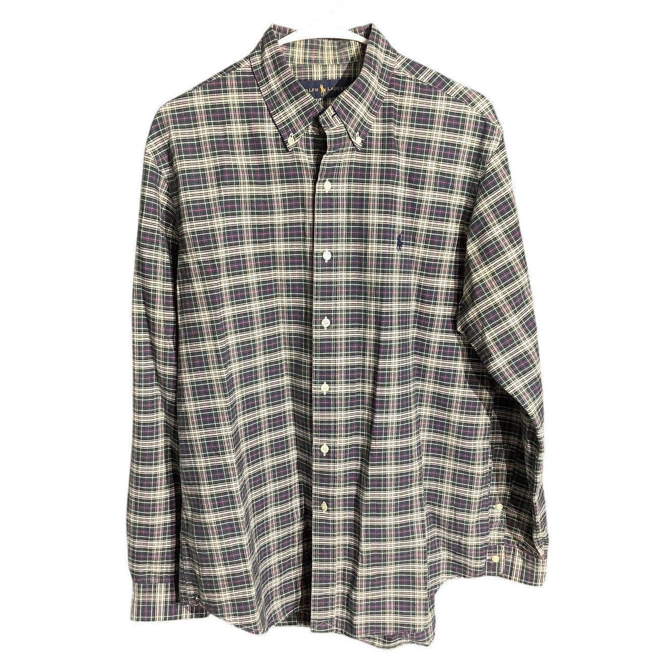 Ralph Lauren Plaid Button Down Shirt Men’s L — Preppy, Casual, Classic
