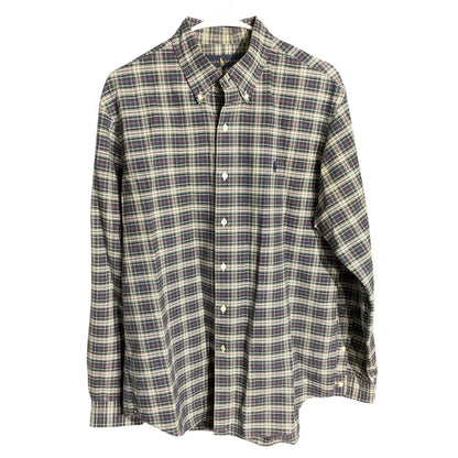Ralph Lauren Plaid Button Down Shirt Men’s L — Preppy, Casual, Classic