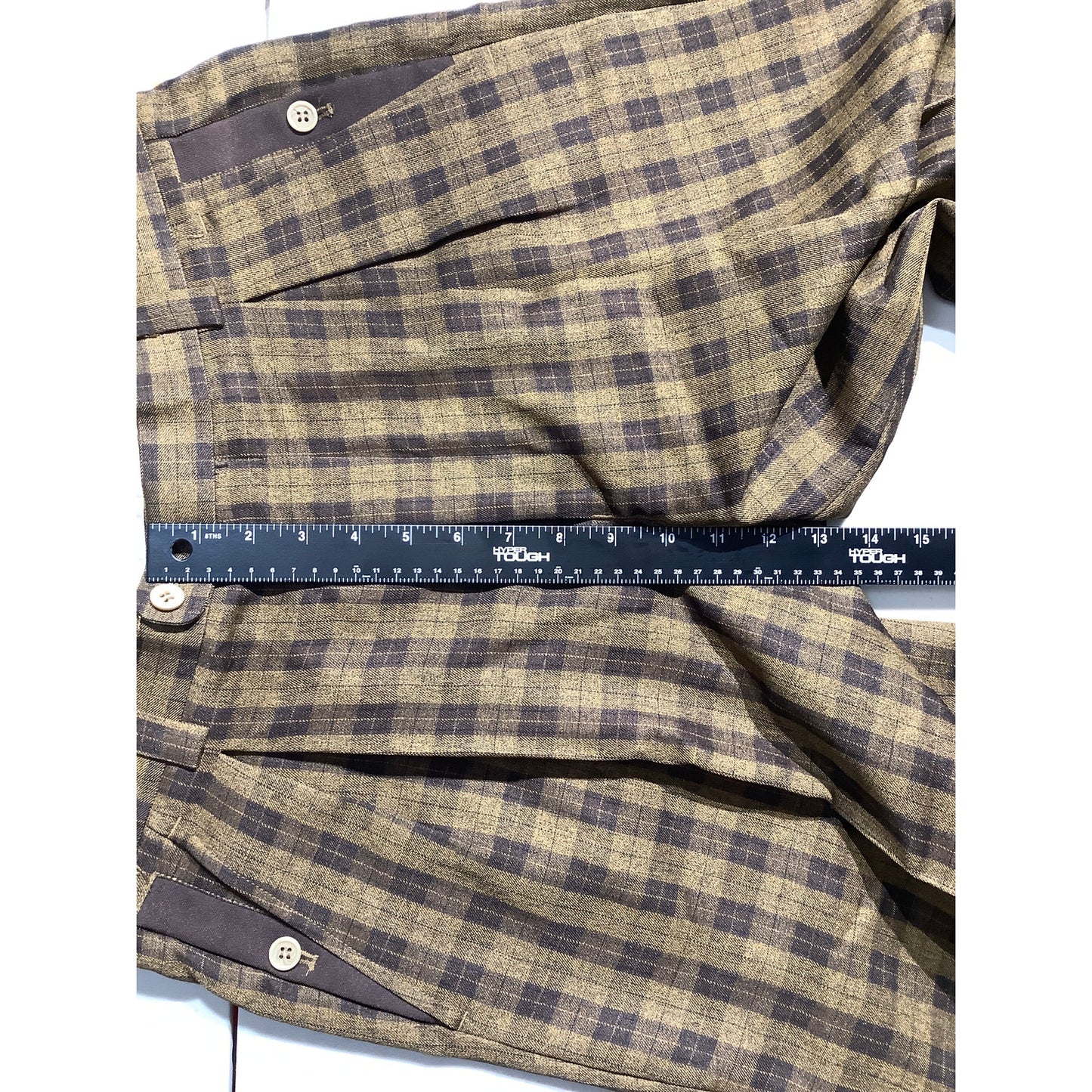 Giorgio Brutini Plaid Dress Pants Men’s 34W x 32L – Vintage, Formal, Cuffed Hem