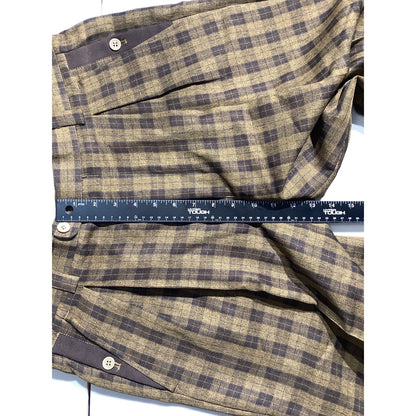 Giorgio Brutini Plaid Dress Pants Men’s 34W x 32L – Vintage, Formal, Cuffed Hem