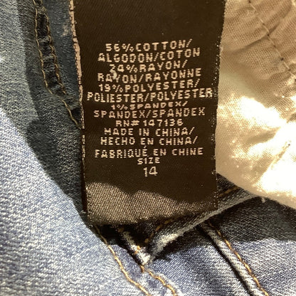 1822 Denim Blue Distressed Raw Hem Jeans Women’s 14 — Y2K, Casual, Edgy