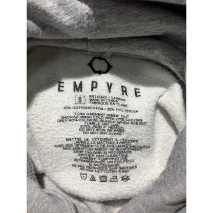 Empyre Men's Small Light Gray Angel Tears Pullover Hoodie Kangaroo Pocket