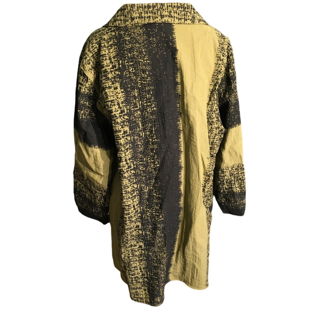 Ali Miles Olive Black Button-Up Top Size XL - Artsy, Minimalist, Contemporary