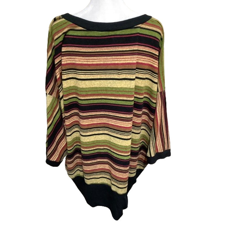 Gold Flava Plus Size 32 Black/Green/Yellow 3/4 Sleeve Top - Boho, Retro, Statement