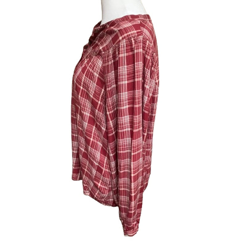 Madewell Women's Plaid Shirt Top S Long Sleeve Button-Down Casual Rustic Boho