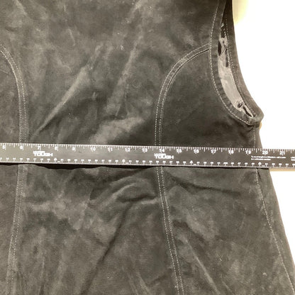 Hip Black Leather Vest Women’s Size Large – Boho, Festival, Tie-Front