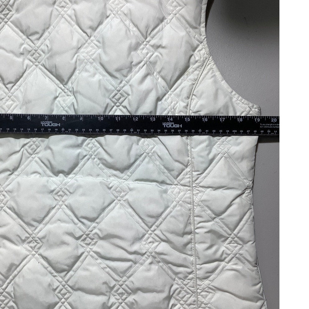 Eddie Bauer Cream Quilted Goose Down Vest Women’s Small — Outdoor, Cozy, Classic