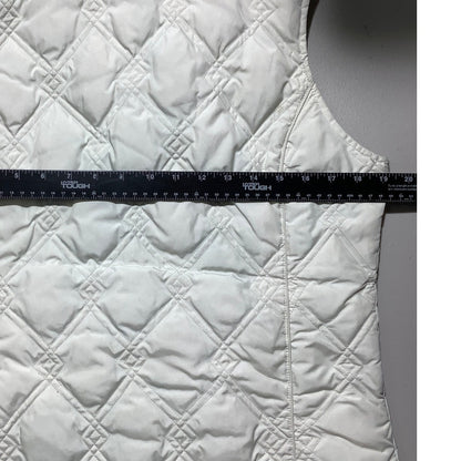 Eddie Bauer Cream Quilted Goose Down Vest Women’s Small — Outdoor, Cozy, Classic