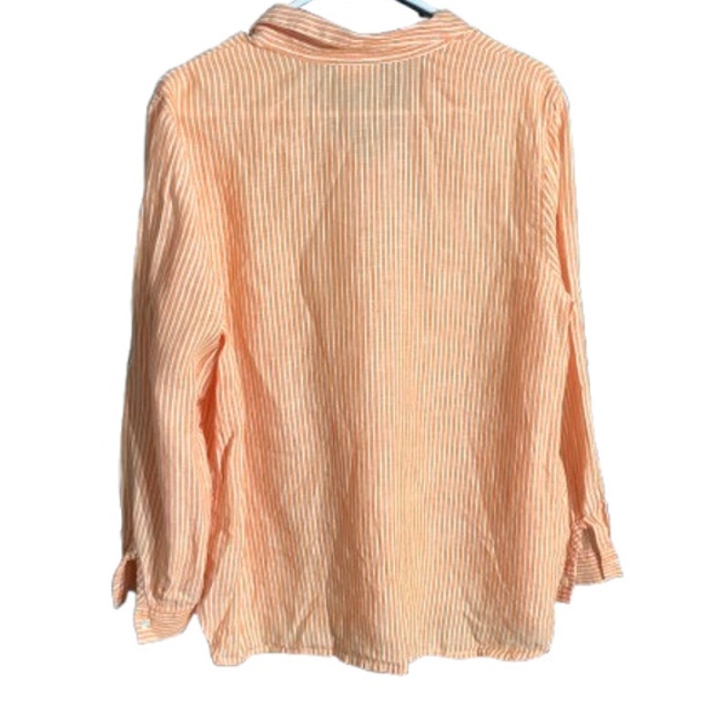 J Jill Linen Button Up Shirt Women’s Size M – Striped, Lightweight, Collared