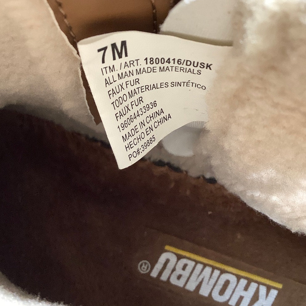 Khombu Brown Faux Fur Side Zip Boots Women’s 7M — Winter, Outdoor, Casual