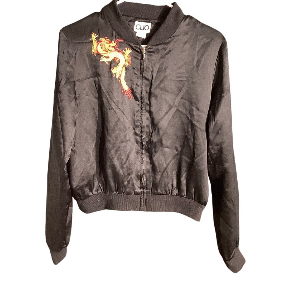 Clio Gold Dragon Silk Jacket Youth Size M — Embroidered, Satin, Statement
