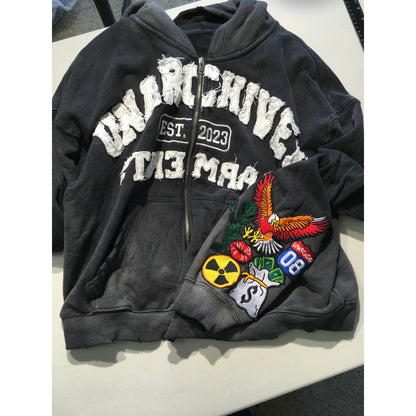 Unarchived Garments Zip Hoodie Size M - Grunge, Streetwear, Edgy, Alternative