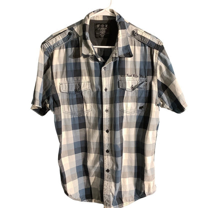 Fox Racing Kid’s Button up Shirt Size XL — Plaid, Collared, Short Sleeve