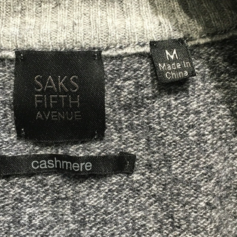 Saks Fifth Avenue Men's Cashmere 1/4 Zip Sweater M - Classic, Minimalist, Luxe