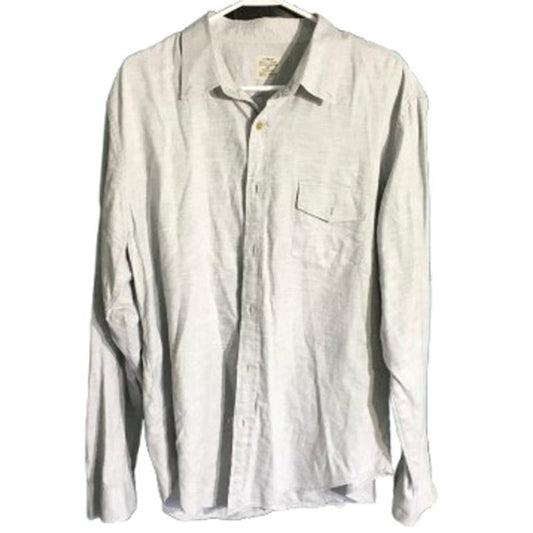 J.Crew Men's Light Gray Cotton Workshirt Size XL - Classic, Minimalist, Casual