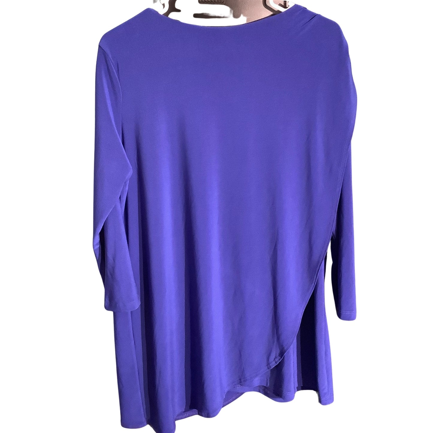 Ciara Sun Woo Bright Blue Blouse Women’s Size 1X – Drape, Stretch, Elegant