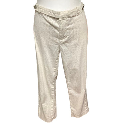 Banana Republic Women's Cropped Pants Sz 10 Casual Work, Summer  White/Tan