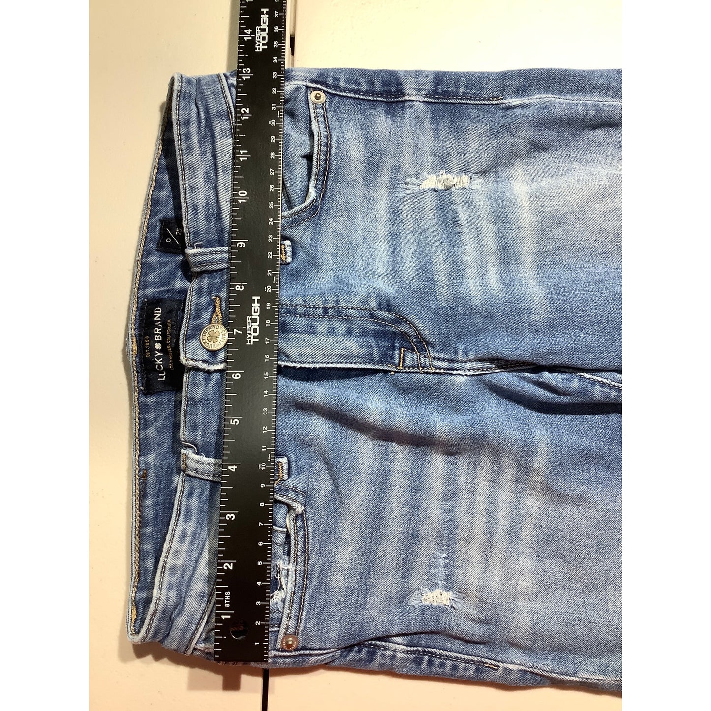 Lucky Brand Ava Skinny Jeans Women 0 — Distressed, Raw Hem, Stretch
