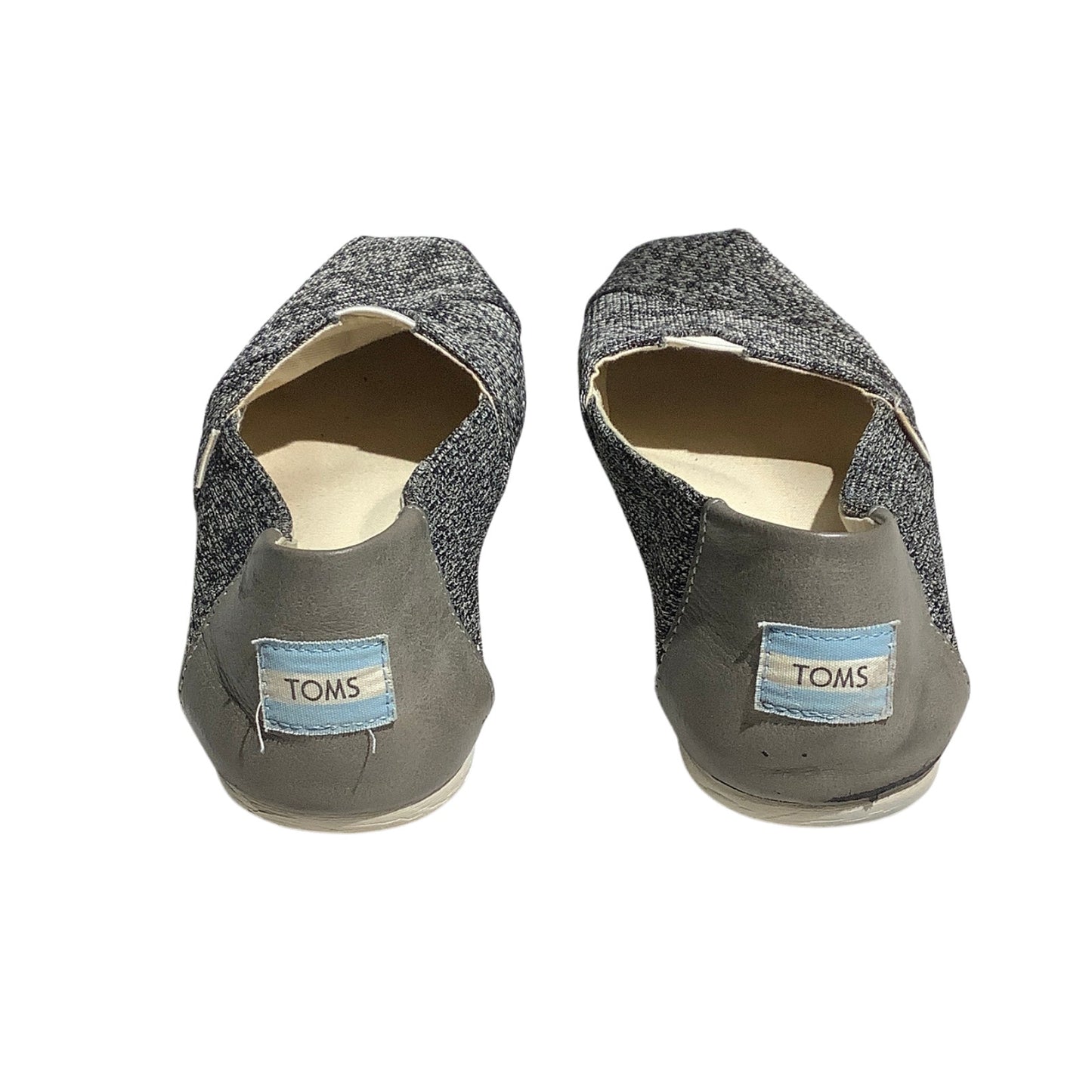 TOMS Gray Black Alpargata Slip-On Shoes Women 7.5 — Casual, Comfort, Everyday