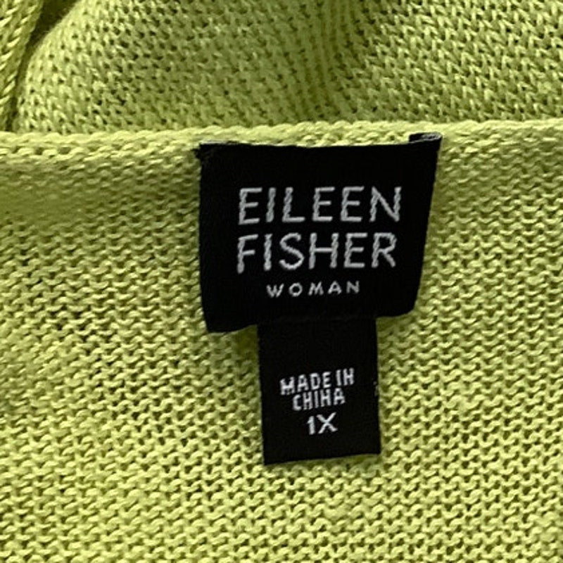 Eileen Fisher Lime Green Linen Sweater 1X – Minimalist, Lightweight, Effortless