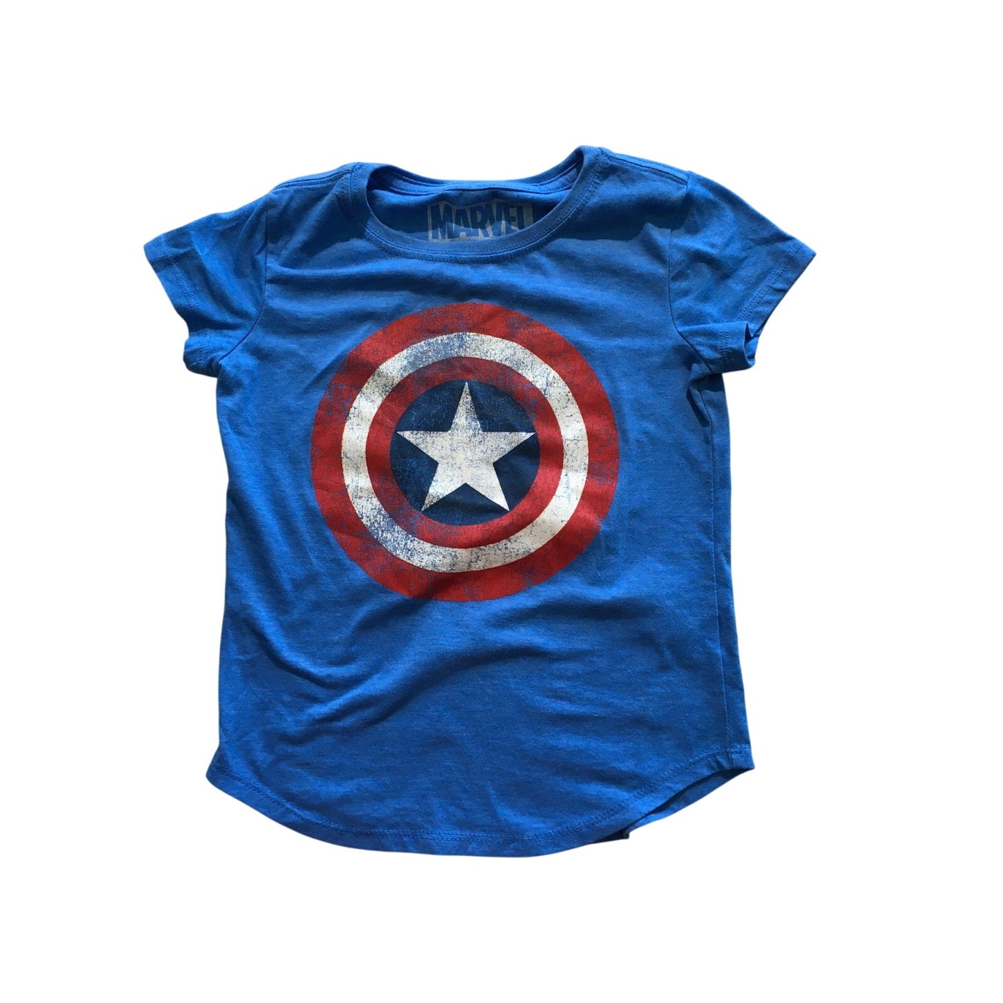 Marvel Blue Child Size 7-8 Captain America T-Shirt - Superhero, Casual, Graphic