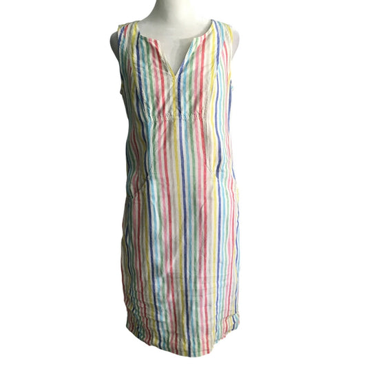 Boden Striped Linen Dress Size 6L – Cottagecore, Coastal Grandmother, Minimalist