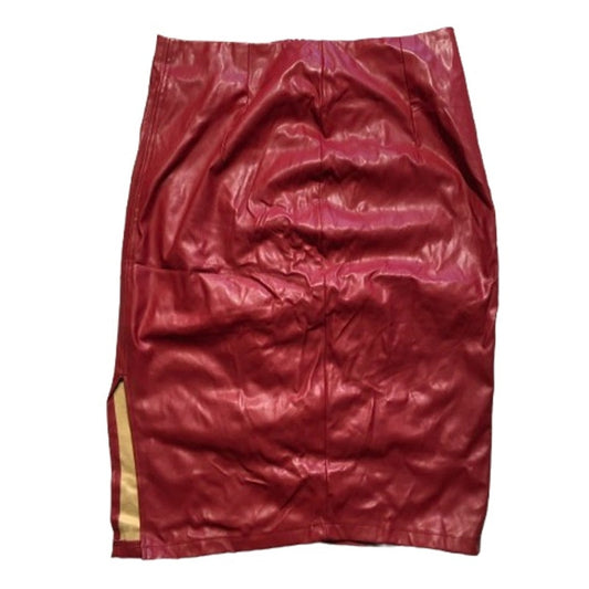 Ramisu Collection Red Faux Leather Skirt Size L - Mobwife, Statement, Edgy