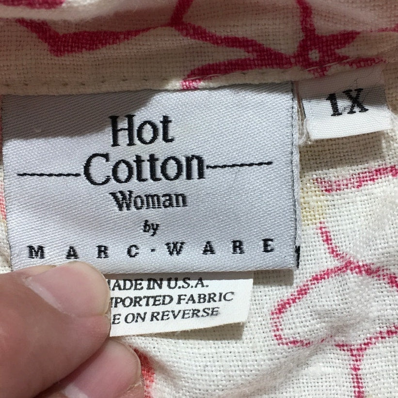 Hot Cotton Woman Floral Linen Shirt Size 1X – Cottagecore, Coastal, Summer