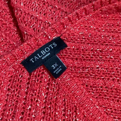 Talbots Red Sparkle Knit Sweater - Sz 3X, Elegant, Holiday, Comfortable, Glitter