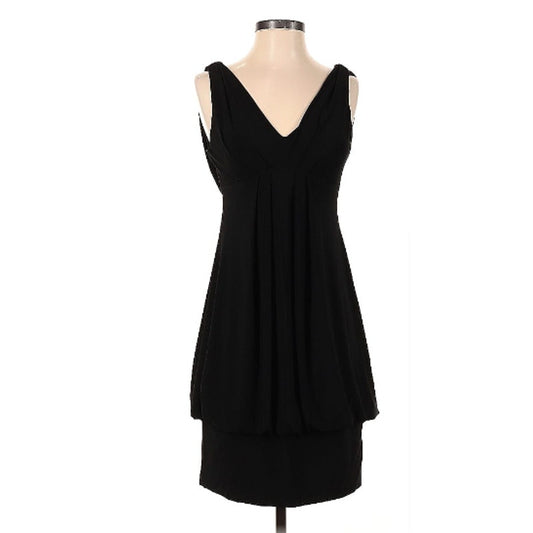 Eliza J Solid Black Casual Dress - Size 4 - Office Formal Chic Elegant Versatile