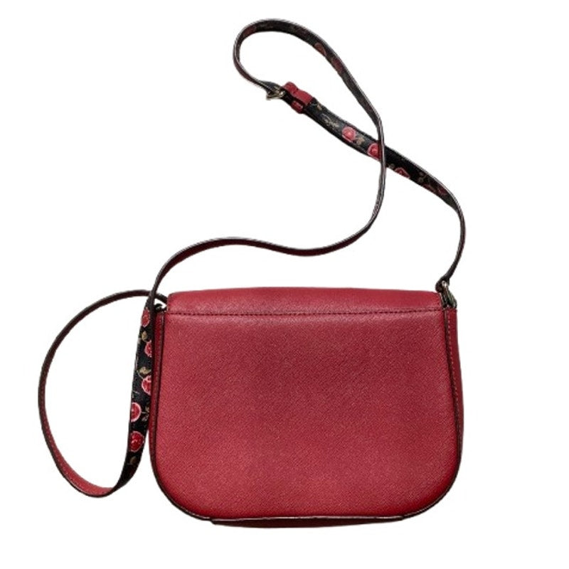 Kate Spade Crossbody Purse – Red, Floral Strap, Leather, Compact