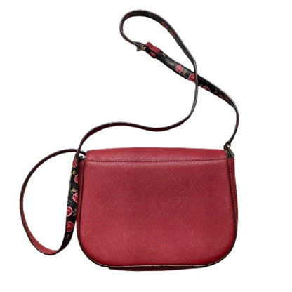 Kate Spade Crossbody Purse – Red, Floral Strap, Leather, Compact