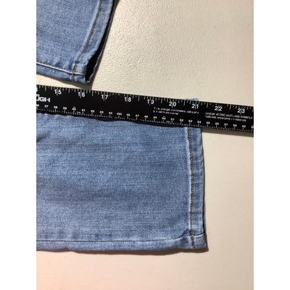 Judy Blue Women's 32 Light Wash Distressed Capri Jeans Stretch Denim