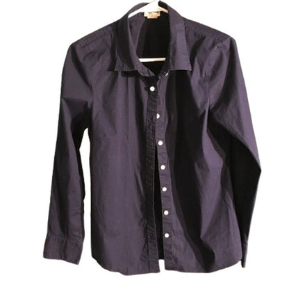 J. Crew Navy Haberdashery Shirt Women's LG - Preppy, Classic, Officecore