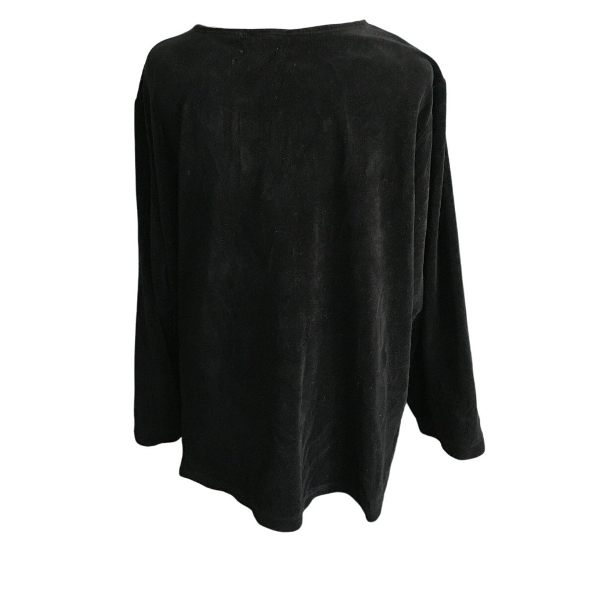 Quacker Factory Black Long Sleeve Top – Elegant, Sparkly, Comfortable