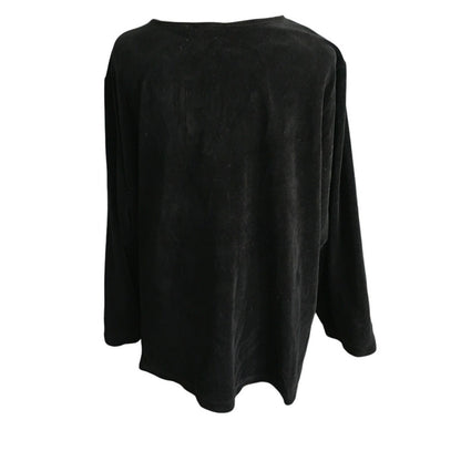 Quacker Factory Black Long Sleeve Top – Elegant, Sparkly, Comfortable