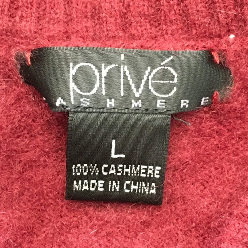 Prive Maroon Cashmere Sweater  Size L - Classic, Elegant, Cozy