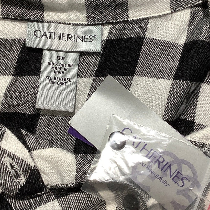 Catherines Ombre Plaid Shirt Women’s 5X – Bold, Button Front, Collared
