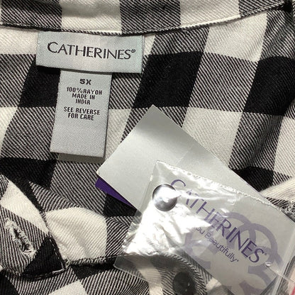 Catherines Ombre Plaid Shirt Women’s 5X – Bold, Button Front, Collared