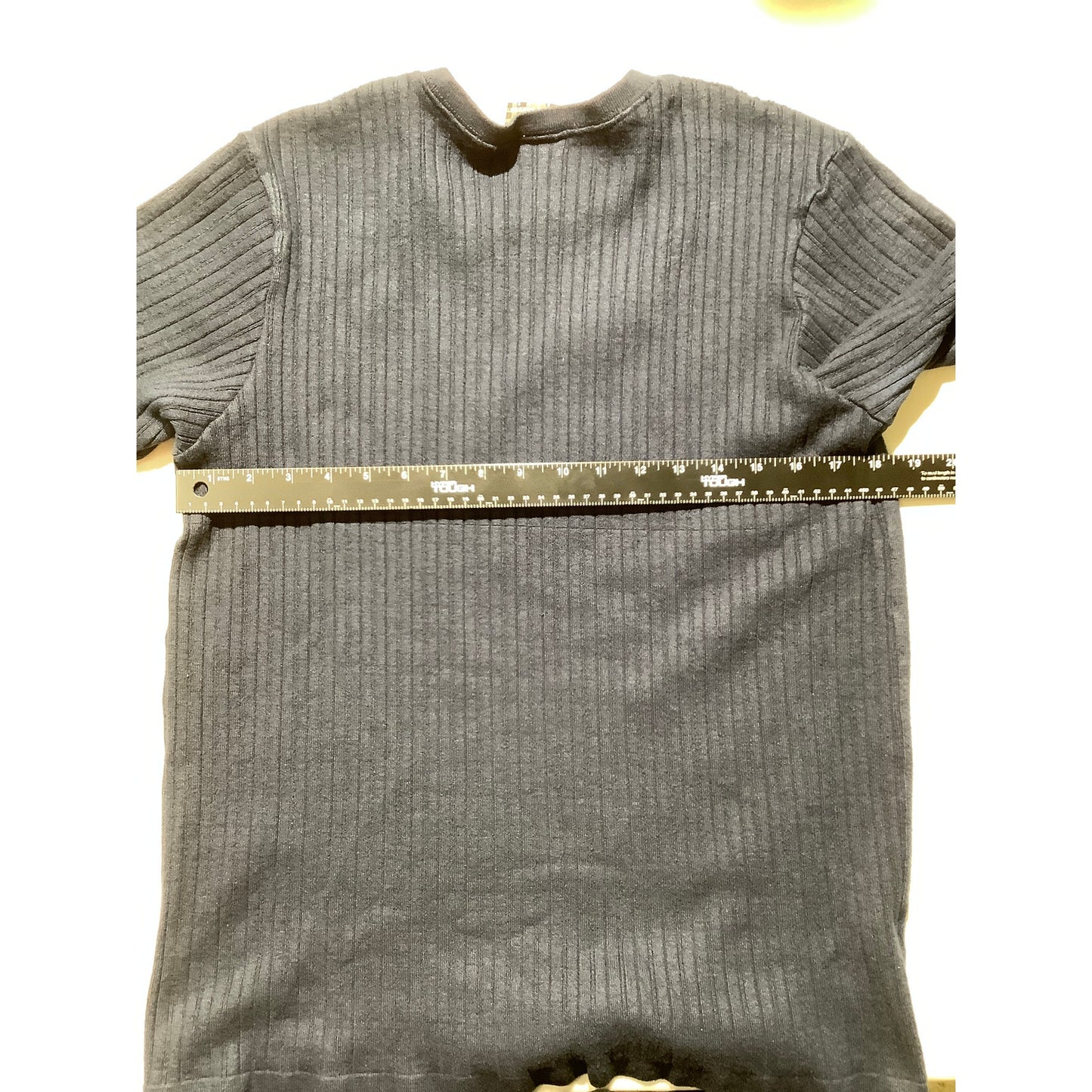Positano Ribbed Knit Top Women’s Size Large – Classic, Textured, Short Sleeve