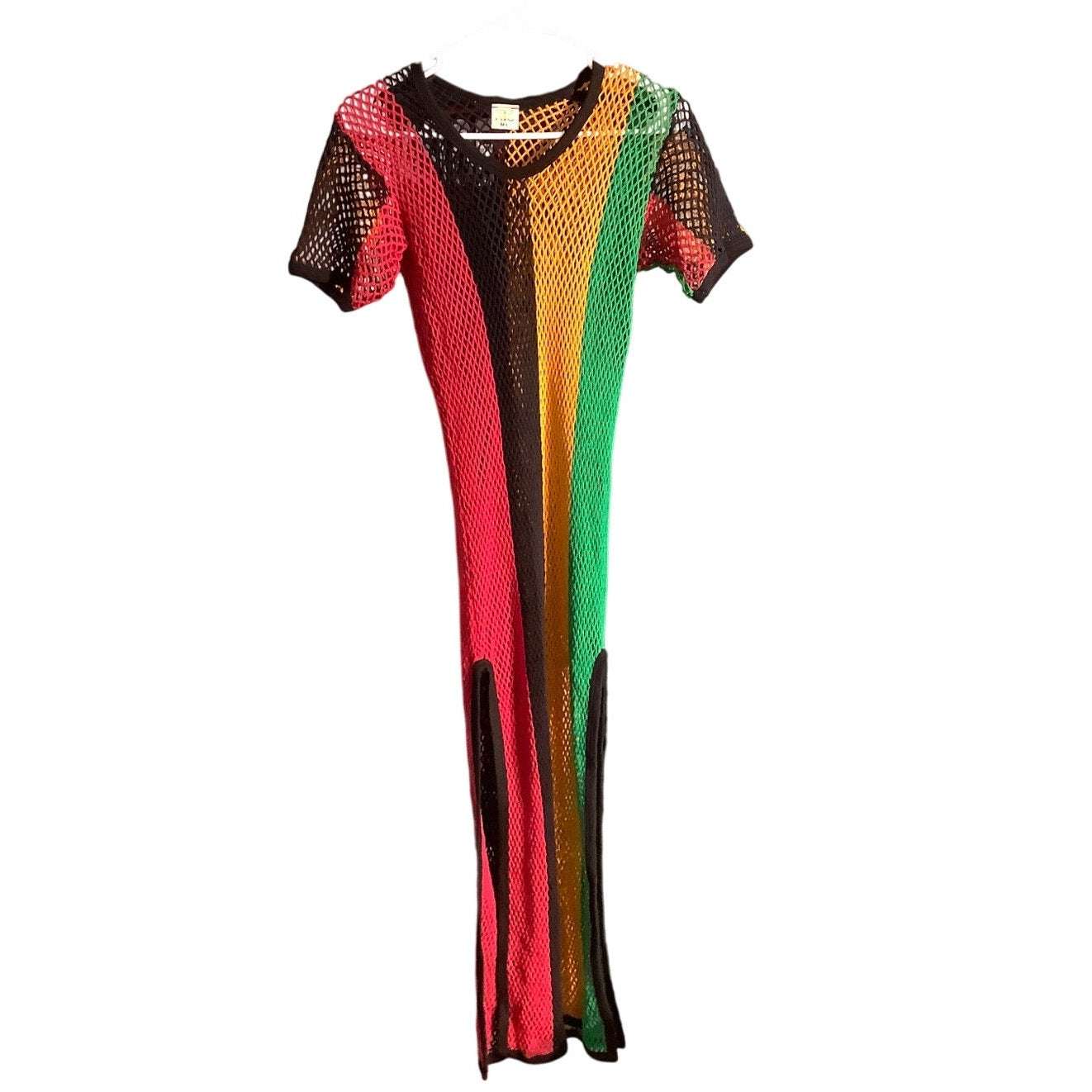 RTS Mesh Maxi Dress Size M–L – Rasta, Festival, See-Through