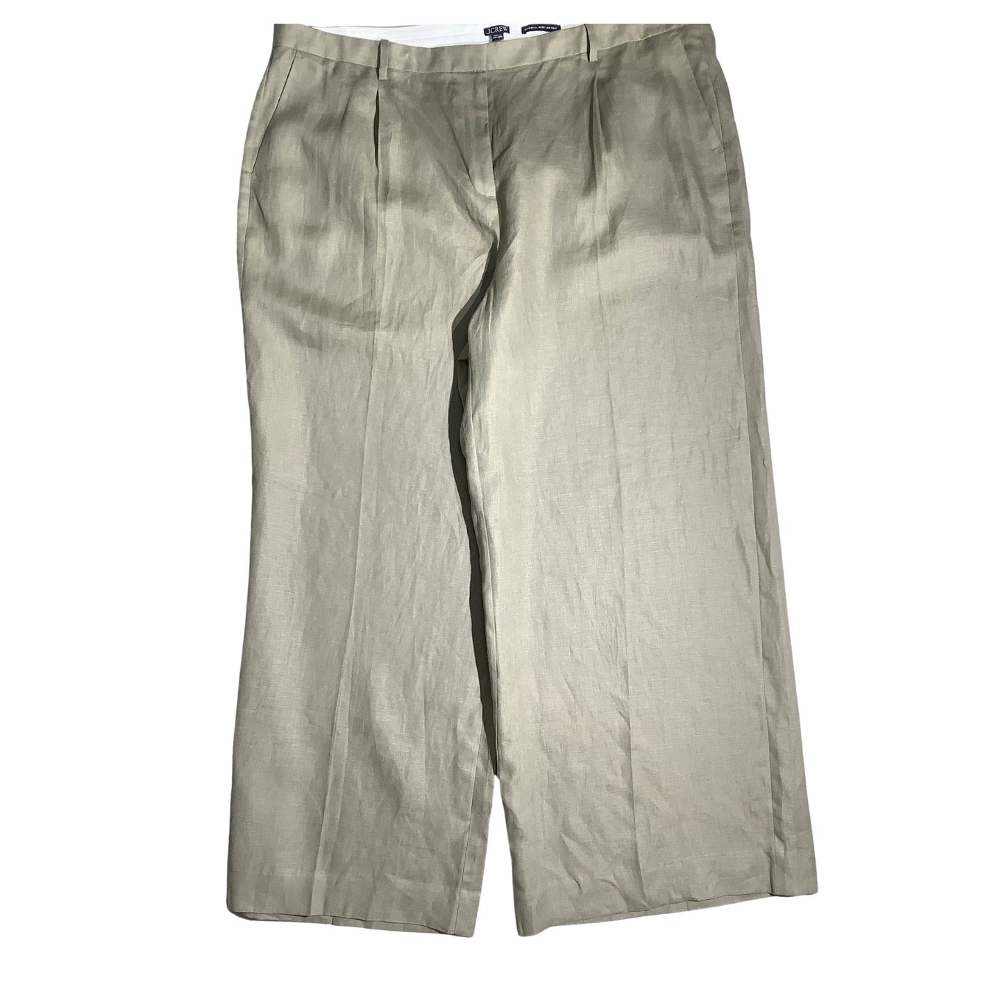 J.Crew Khaki Linen Wide-Leg Pants Women’s 20 NWT — Coastal, Resort, Minimalist